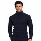 Men's Knit Jumper Slim Fit — Navy Blue — view 1