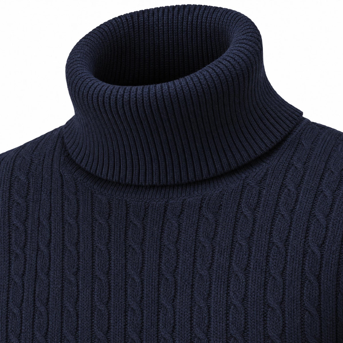 Men's Knit Jumper Slim Fit — Navy Blue — view 4