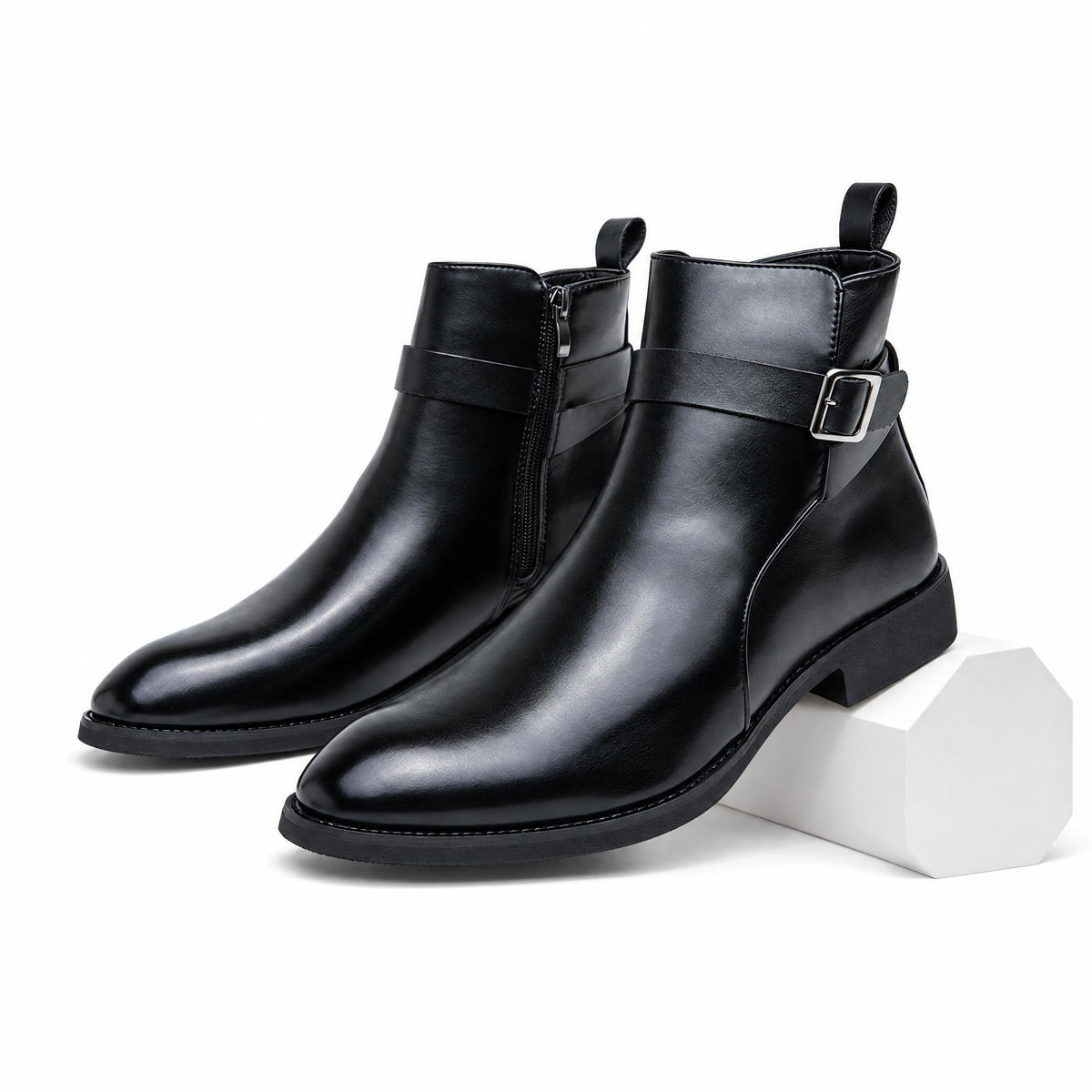 Men's Leather Boots — WJ6811 Black — view 1