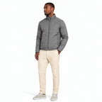 Men's Zip-Up Coat with Front Pockets — Grey — view 2