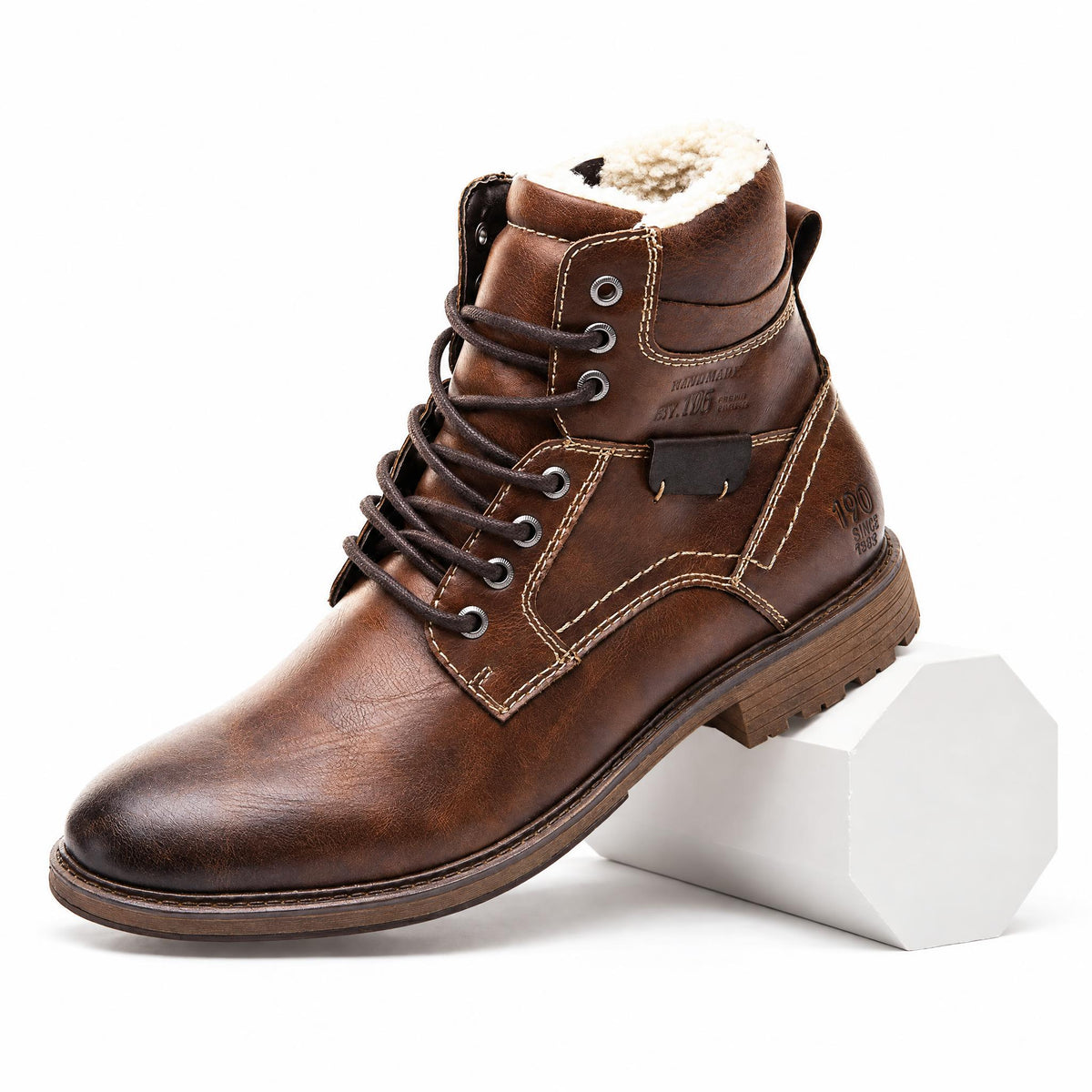 Men's Leather Shoes — Brown — view 1