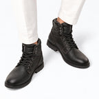 Men's Leather Shoes — Black — view 2