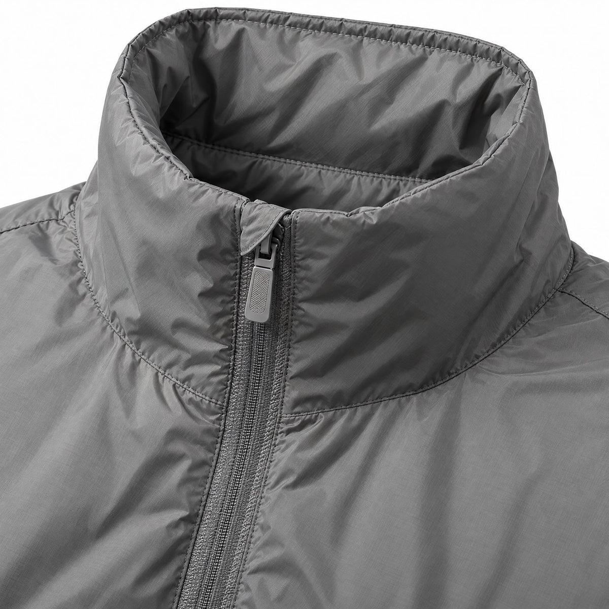 Men's Zip-Up Coat with Front Pockets — Grey — view 4