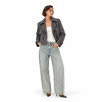 Women's Double-Breasted Trench Coat — Grey — view 1