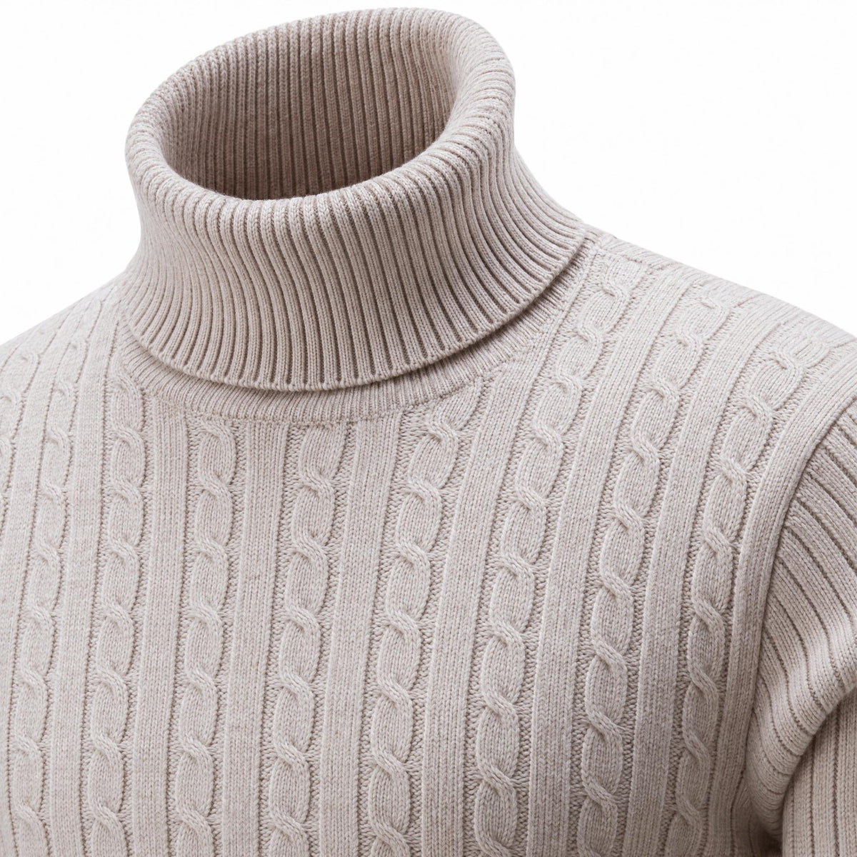 Men's Knit Jumper Slim Fit — Beige — view 4