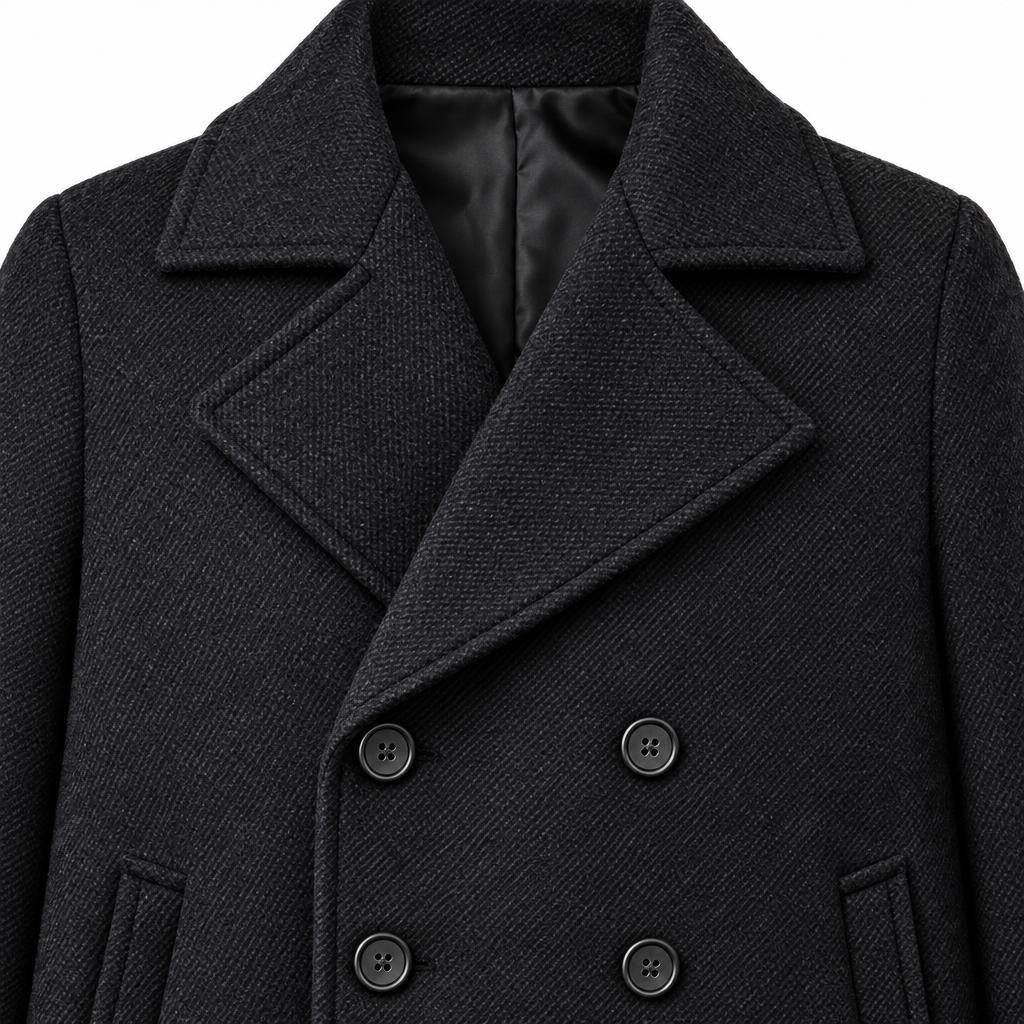 Men's Coat Slim Fit — Black — view 3