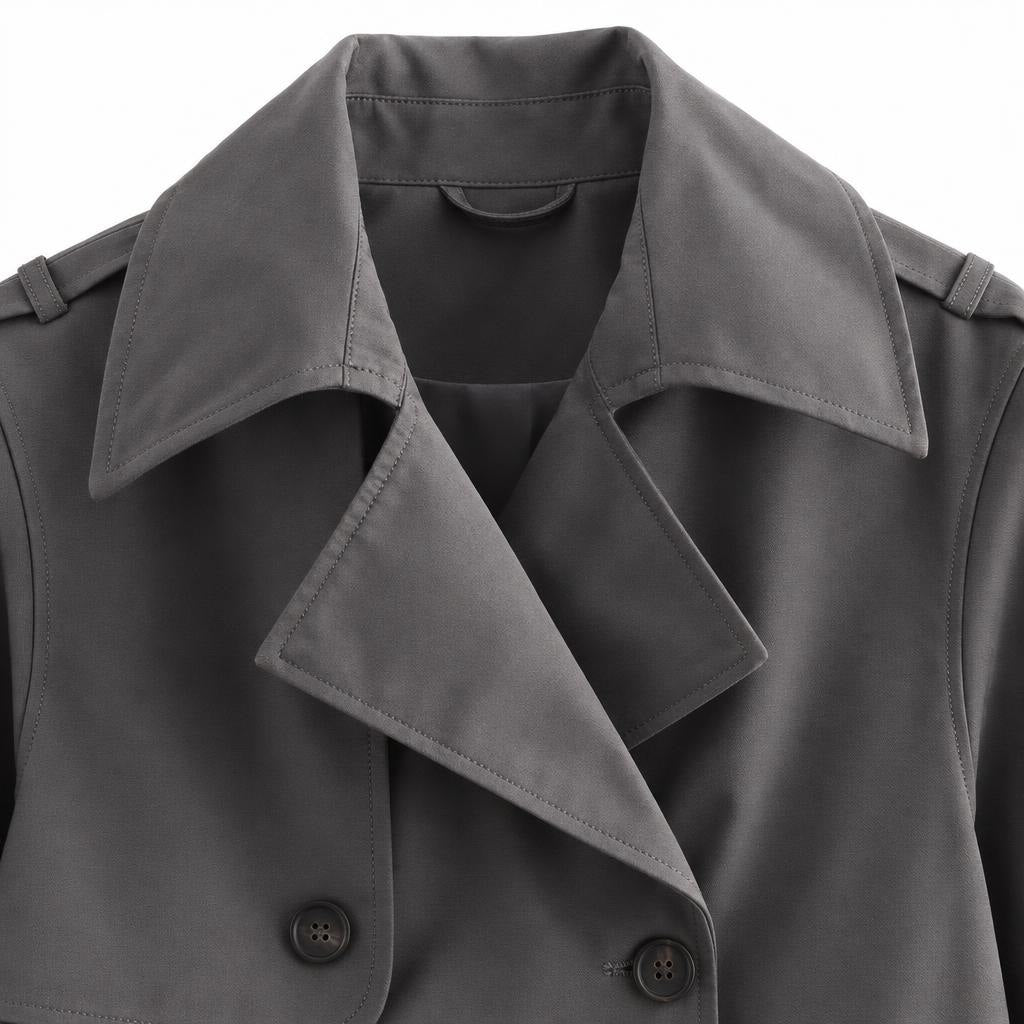 Women's Double-Breasted Trench Coat — Grey — view 4