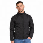 Men's Zip-Up Coat with Front Pockets — Black — view 1