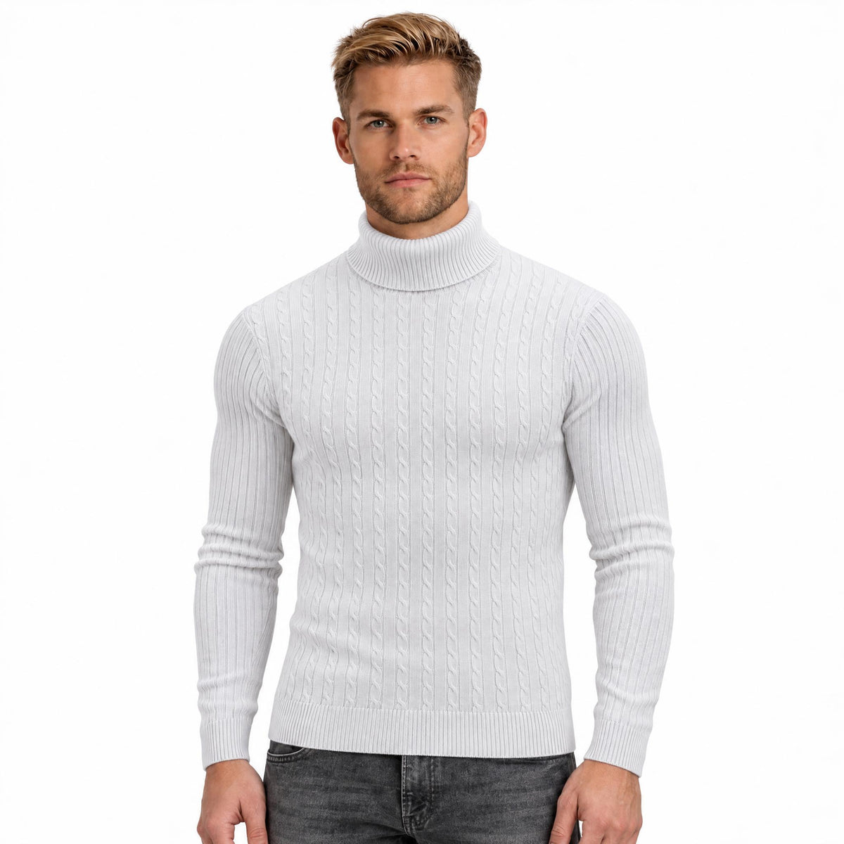 Men's Knit Jumper Slim Fit — White — view 1