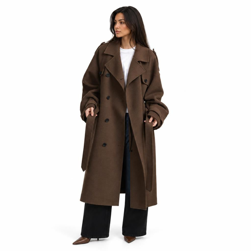 Women's Overcoat — Brown Coat — view 2