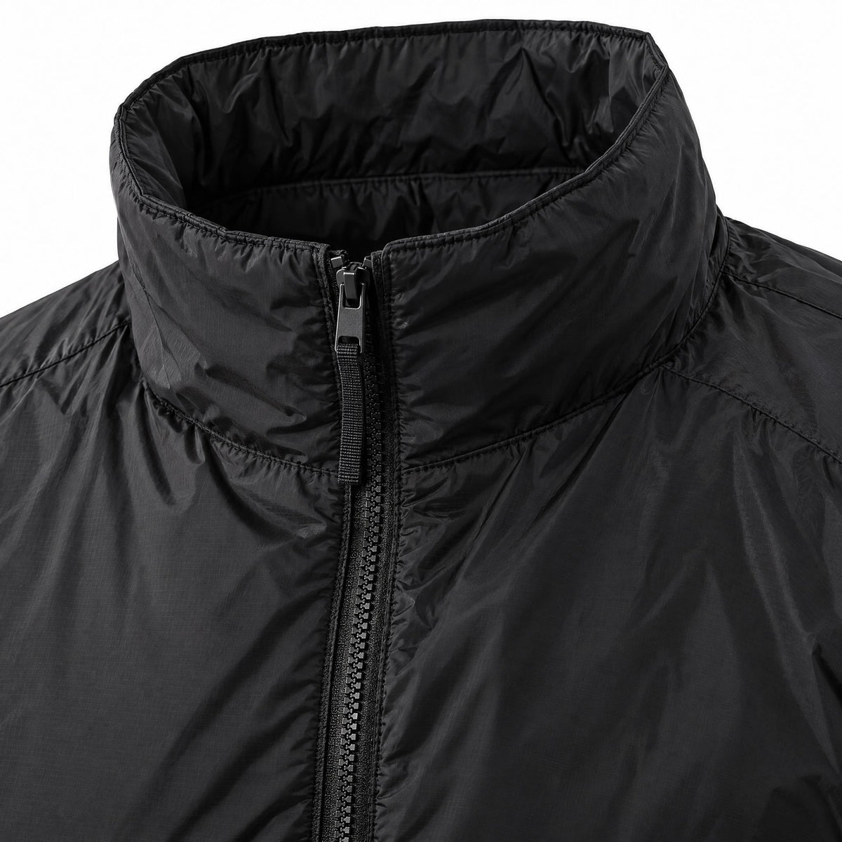 Men's Zip-Up Coat with Front Pockets — Black — view 4