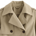 Women's Double-Breasted Trench Coat — Khaki — view 7
