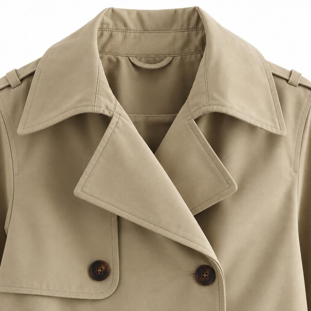 Women's Double-Breasted Trench Coat — Khaki — view 7