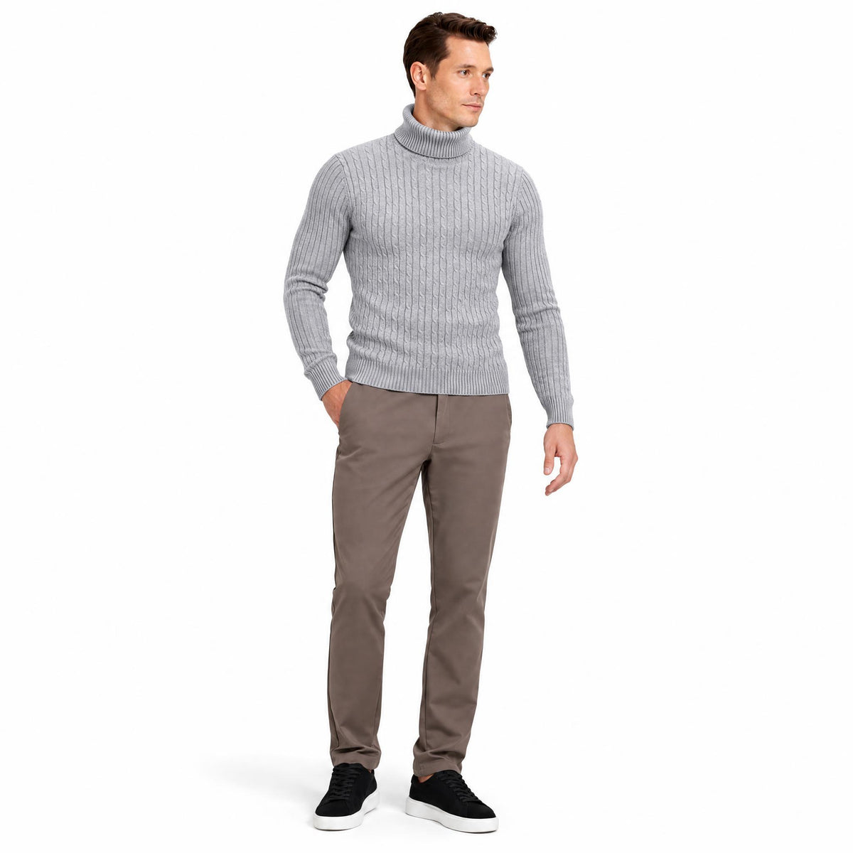 Men's Knit Jumper Slim Fit — Grey — view 2